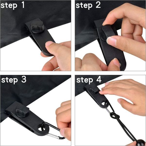 10pcs Black Tarp Clip Tarp Clip Reusable Heavy Duty Tent Clip Clip Pool Elastic Tarp Tarp Trailer Accessories For Camping Tarp Caravan Garden Shade