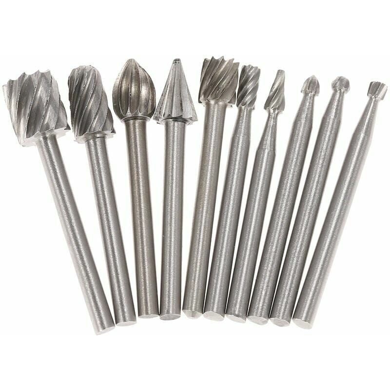 10pcs Electric Grinding Accessories Rotary Cutters Hss Router Bits