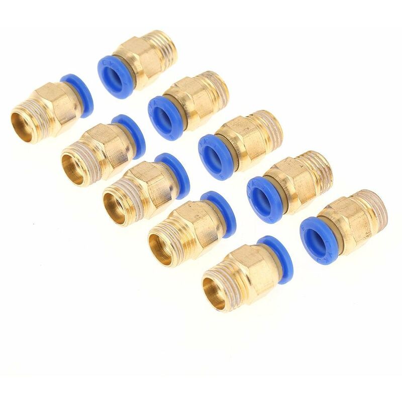 10pcs Fittings Pneumatic Quick Coupler Connectors Air Fittings Adapter 8mm Diameter Thread 1/4BSP Set For Hose
