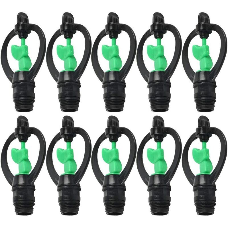 10pcs Plastic Sprinkler Nozzle G1/2in Spray Sprinkler Butterflies Rain Shaped Nozzle for Lawn Garden Greenhouse Agricultural Irrigation
