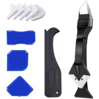 10pcs Silicone Caulking Tool Set, 3 in 1 Silicone Smoothing Grout Remover Finishing Tool, Silicone Trowel Scraper, for Bathroom Kitchen