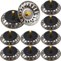 10pcs Sink Strainers, Stainless Steel Sink Stopper Strainer for Kitchen Bathroom Shower (Diameter: 80mm)