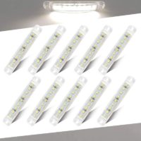 10pcs White 9LED Trailer Truck Side Marker Lights Truck Marker Lights 3.9 Vehicle Trailer Warning Lights 12-24V