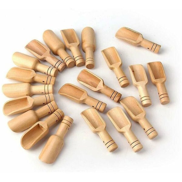 10pcs Wooden Handle Small Salt Scoop Shovel Teaspoon Ground Milk Powder Coffee Scoop Spice Spoon Better