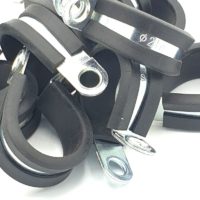 10pcs x 21mm Rubber Lined Cable P-Clips Steel Hose p Clamps
