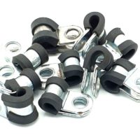 10pcs x 5mm Rubber Lined Cable P-Clips Steel Hose p Clamps