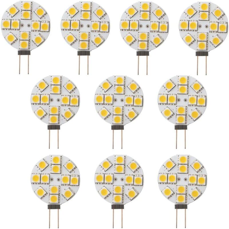 10x G4 led Bulb Non Dimmable Warm White 2700K 180° Beam Light Bulb Replacement 20W Halogen Lamp for Kitchen Camper Van rv Trailer Boat dc 12V