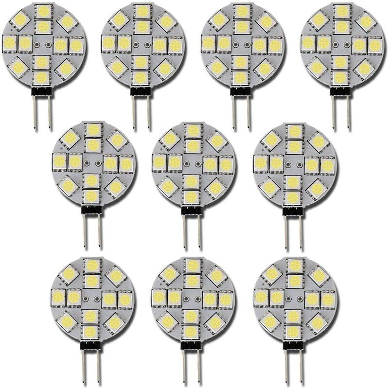 10x G4 led Bulb dc 12V Non Dimmable White 6000K Light Bulb Replacement 20W Halogen Lamp for Kitchen Camper Van rv Trailer Boat