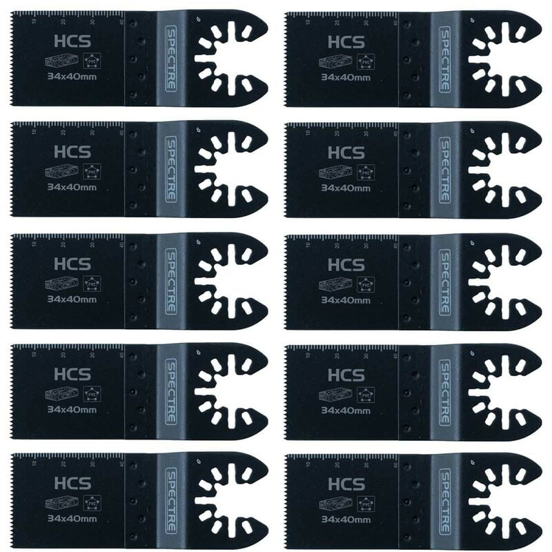 10x Oscillating hcs 34mm x 40mm Plunge Cut Multi Tool Saw Blade Wood pvc Plastic