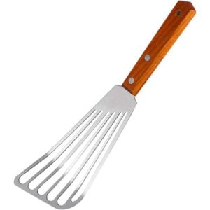 11 Stainless Steel Fish Spatula with Wooden Handle, Large Slotted Spatula, Non-Stick Fry Shovel, Perfect for Cooking, Steak, Metal, Cookies, Eggs,
