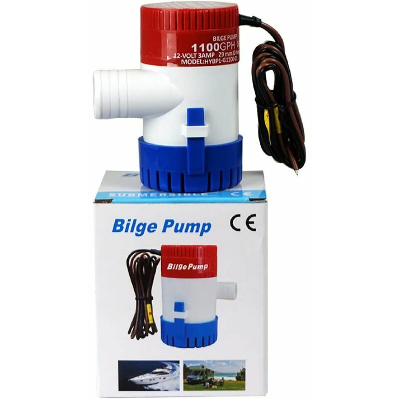 1100GPH 12V marine electric bilge pump for boat caravan RV non-automatic submersible