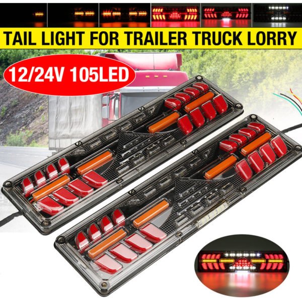 12-24V led Flowing Rear Tail Light Turn Signal Brake Reverse Lamp For Trailer Truck Lorry