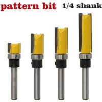 1/2 Diameter Flush Trim Pattern Router Bit Set Wood Stock Router Bit Kit with 1/4 Inch Shank Flush Trim Bit