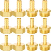 12 Hose Fittings 1/2, 8mm, 10mm, 12mm, External Thread and Internal Thread for Air Hose, Gas Hose, Water Hose