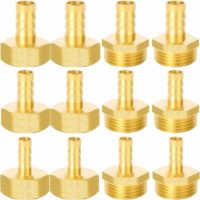 12 Hose Fittings 1/2, 8mm, 10mm, 12mm, External Thread and Internal Thread for Air Hose, Gas Hose, Water Hose