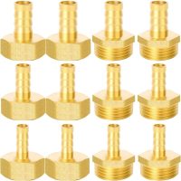 12 Pack 1/2 Hose Connector, 8mm, 10mm, 12mm, External Thread and Internal Thread for Air Hose, Gas Hose, Water Hose