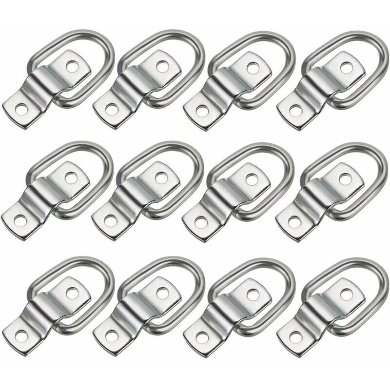 12 Pack D Ring Tie Down Rings for Trailer Truck Van Boat