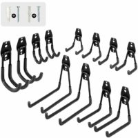 12 Pack Garage Storage Double Hooks, Wall Hooks, Appliance Hooks, Multi-Size, Heavy Duty Iron Tool Rack, Bike Wall Mount, Chair Ladder, Organization,