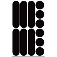 12 Pack Retro Reflective Stickers Night Vision Universal Adhesive Stickers Bike/Helmet/Motorcycle/Stroller/Toy Black