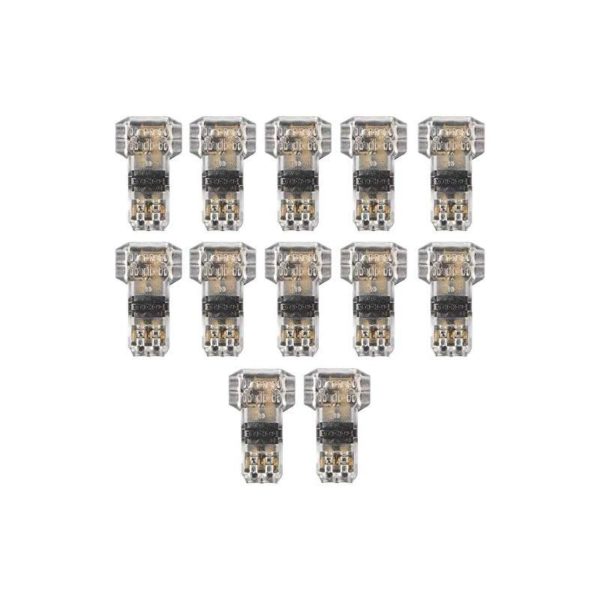 12 Pcs Wire Connectors 3 Way Cable Connectors 12V Low Voltage Electrical H2 Tap Splice Wire Connectors 2 Pin Universal Butt Splice No Wire Stripping