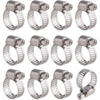 12 Pieces Adjustable Hose Clamp Stainless Steel Hose Clamps Clips Fastener (9-16mm)