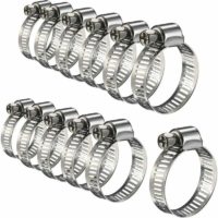 12 Pieces Adjustable Hose Clamp Stainless Steel Hose Clamps Clips Fixing (16 25 mm)
