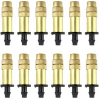 12 Pieces Atomizing Copper Nozzle, Adjustable Spray Drippers, Atomizing Sprinklers, Sprayers Mist Systems for Garden Watering Irrigation