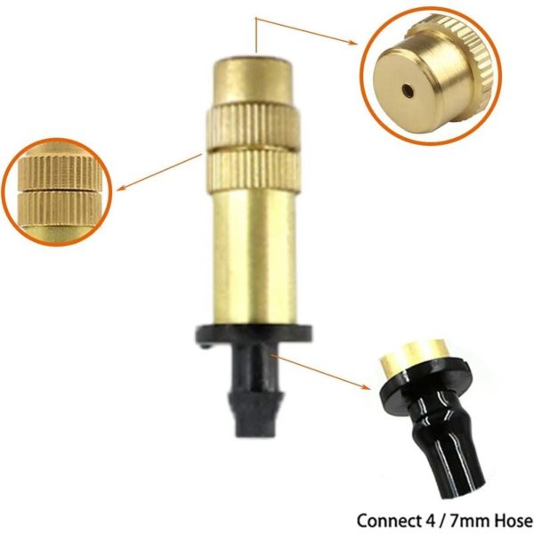 12 Pieces Copper Atomizing Nozzles, Adjustable Spray Dripper, Atomizer Sprinkler, Sprayer Spray System for Garden Watering Irrigation