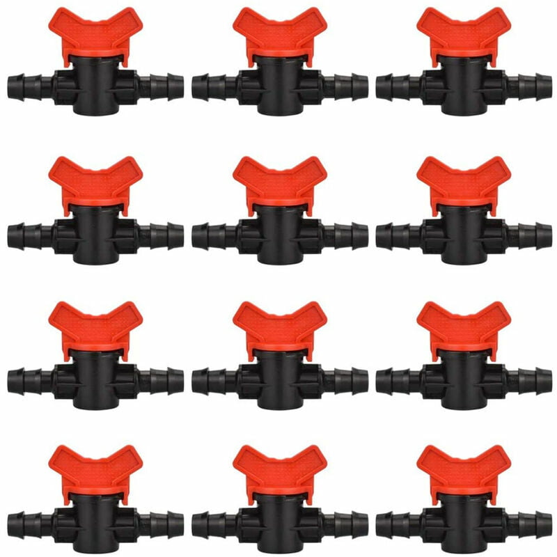 12 Pieces Irrigation Switch Valve Hose PE Irrigation Valve for Garden Aquarium Vegetable Patch