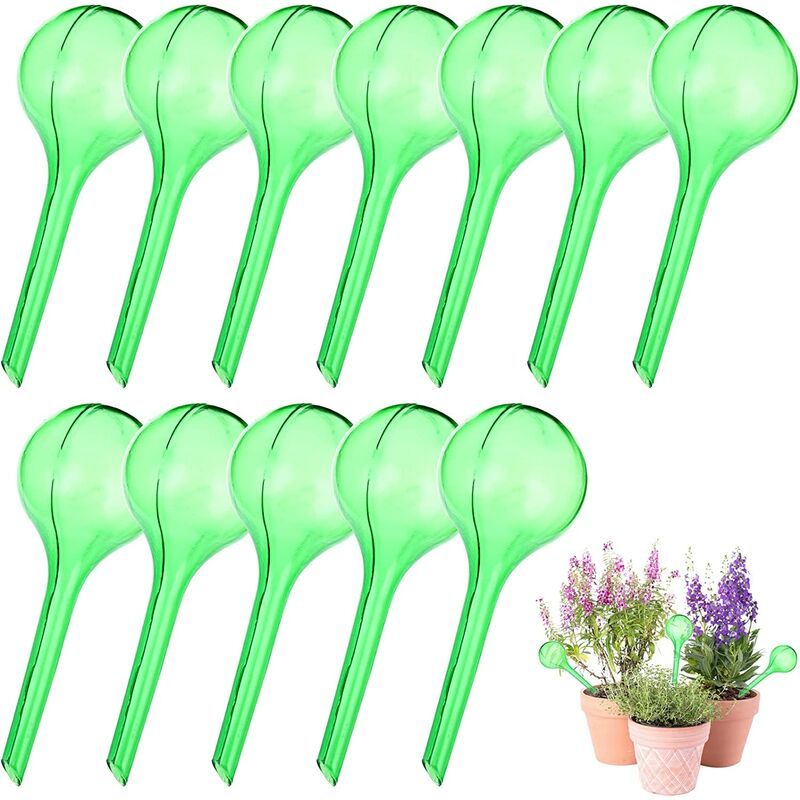 12 Small Synthetic Glass Watering Globes for Indoor Plants