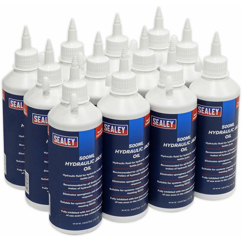 12 pk 500ml Hydraulic Jack Oil - For Trolley & Bottle Jacks - Jack & Lifting Oil