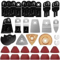 120 Piece Saw Blades, Oscillating Multi-Tool Accessories for Wood, Plastic and Metal with Sanding Triangles for Skil Ridgid Craftsman Tacklife Ferm