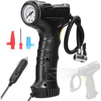 120W Car Air Pump Handheld Air Compressor Portable Tire Inflator Pressure Gauge with LED Light for Car Motorcycle Bicycle Tires Balls