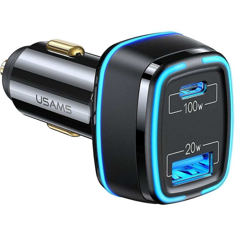 120W usb c Car Charger, Dual Ports Fast Car Charger pps pd 100W Type c Super Fast Charge + qc 20W for iPhone 12 Pro Max Samsung S21 iPad MacBook