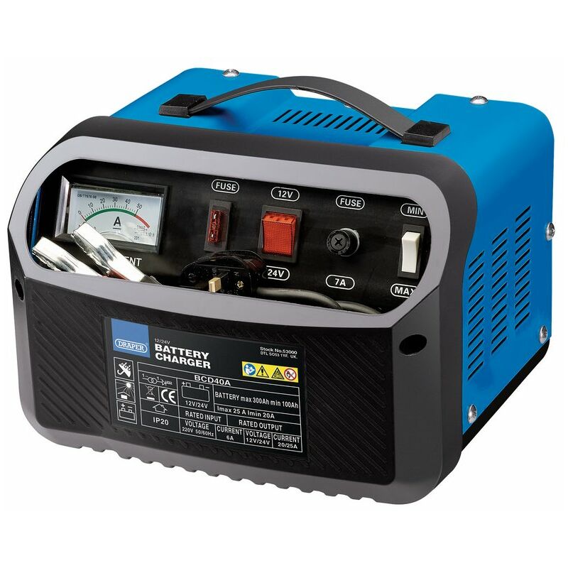 12/24V 20-25A Battery Charger 53000 - Draper