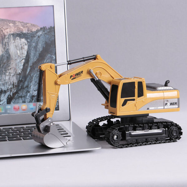 1/24 RC Excavator RC Car Construction Tractor Metal Shovel Kids Toy with Lights & Sounds