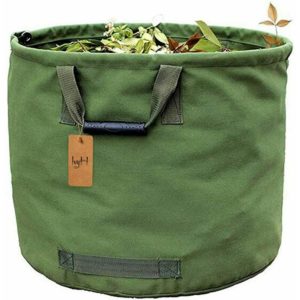 125L Extra Heavy Duty Gardening Bag with Handles, Green Leaf Collection Bag with Military Canvas (H45.7cm, D55.8cm)