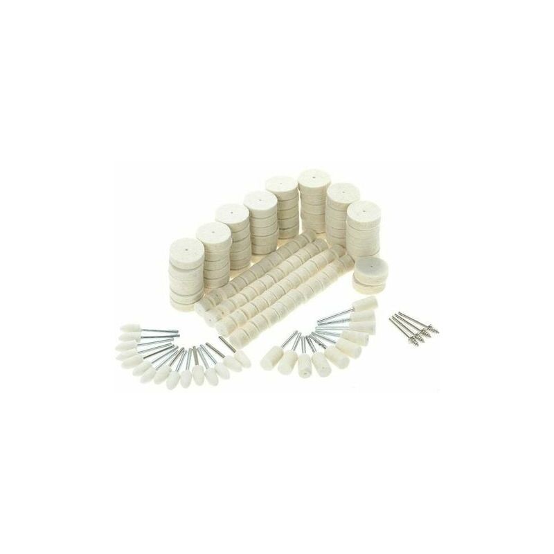 129pcs Wool Felt Abrasive Pad Polishing Tools Metal Surface Polishing Accessories For Dremel Rotary Tool