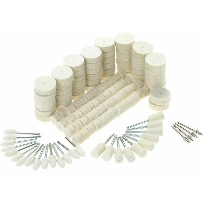 129pcs Wool Felt Abrasive Pad Polishing Tools Metal Surface Polishing Accessories for Dremel Rotary Tool - Thsinde