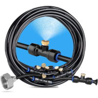 12M Outdoor Patio Fogger, Misting System Cooling Misting System, Misting Hose Kit for Garden Sunshade Trampoline Greenhouse Swimming Pool