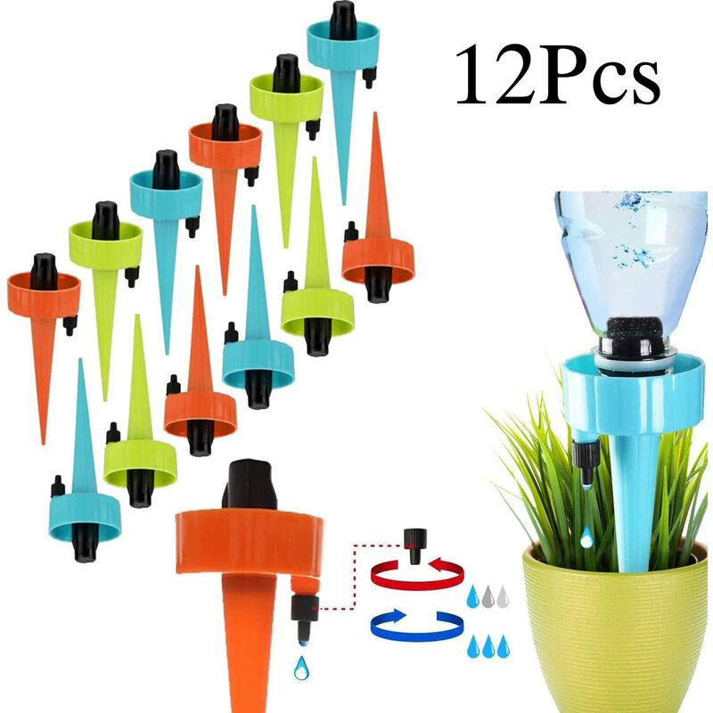 12Pcs Drip Irrigation Kit, Automatic Plant Watering System Drip Irrigation Equipment for Garden Home Indoor Outdoor / Park Flowers