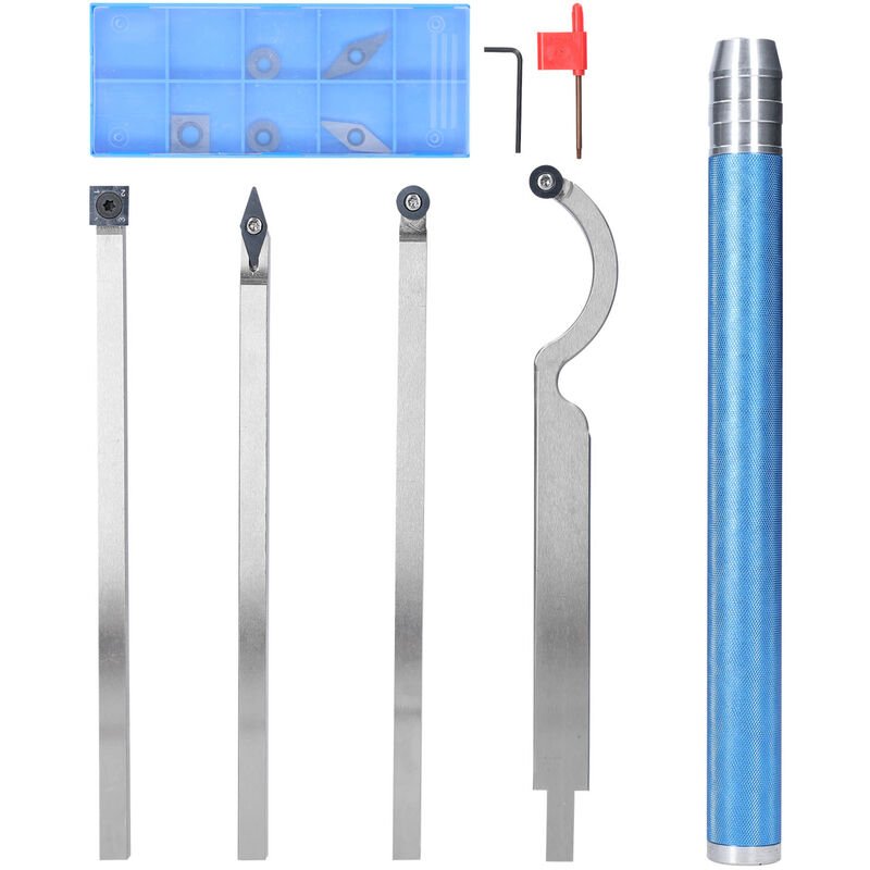 12Pcs/Set High Hardness Metal Lathe Turning Tool Kit Boring Bar Holder Set for Processing Steel Parts Handheld Woodworking Tool