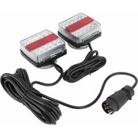 12V 15 led rear lights with magnets, led trailer lights, 7.5m cable, 7 pin plug, rear light, trailer light, ramp led trailer light with led reversing