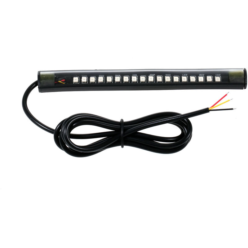 12V 1Pcs Universal 18 led Light Strip, Motorcycle Turn Signal Lights, Tail Trailer Brake Stop Light Flexible led License Plate Lights