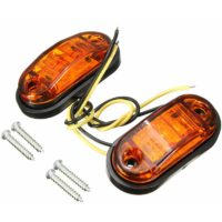 12V / 24V 2 LED Side Marker Lights Lamp for Car Truck Trailer E-marked DOT Amber (Amber)