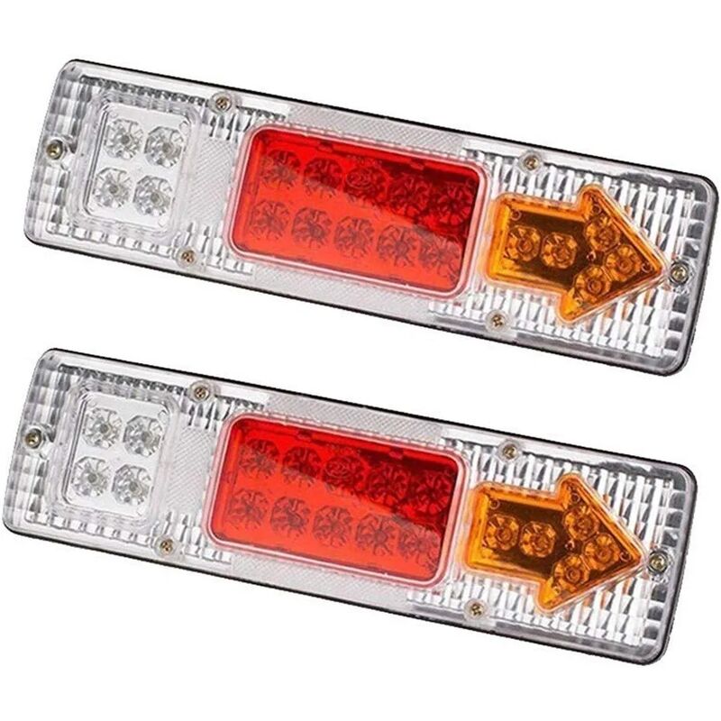 12V Car Headlight Rear Parts for Trailer Truck Light Car 2Pcs Waterproof Car 8 19 20 26 36 46 LED Rear Tail Light Lamps Pair Trailer Boat