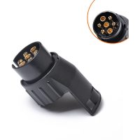12V Vehicle Trailer Adapter Plastic Trailer Adapter 7 Pin to 13 Pin Connector Electric Caravan Tow Adapter Converter Hitch Socket Fits Trucks,