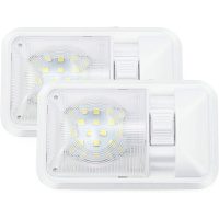 12V led rv Ceiling Light 280lm Roof Lamp Interior Lighting for Trailer Motorhome with Switch (Pack of 2)