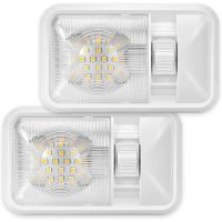 12V led rv Ceiling Light 800LM rv Interior Light for Camper Trailer with Switch, Single Dome (Set of 2, Natural White 4000-4500K)