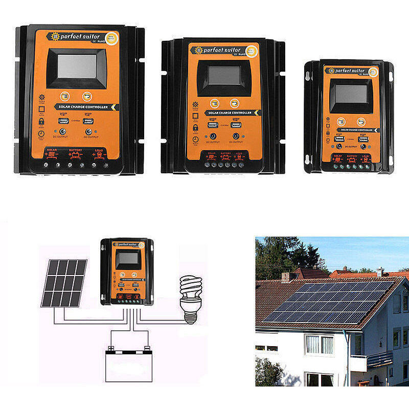 12V orange 30A photovoltaic power generation controller pwm solar charge controller dual dc port 1pcs